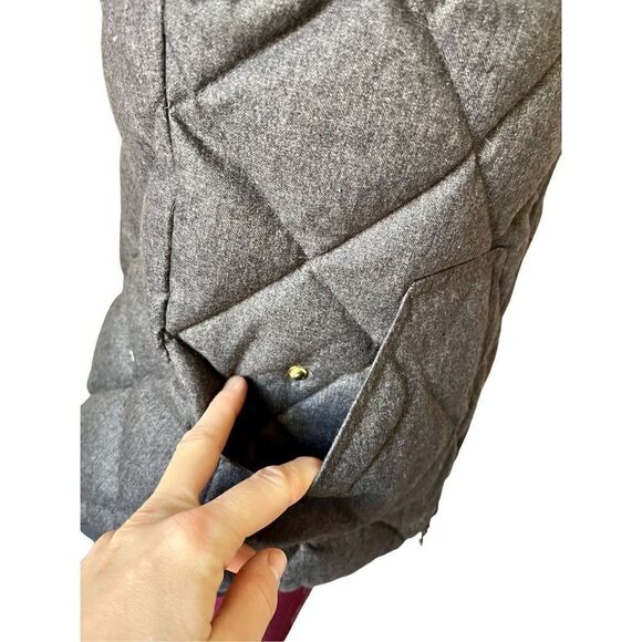 J Crew Down Feather Filled Quilted Vest Jacket Grey Women S - Picture 7 of 9